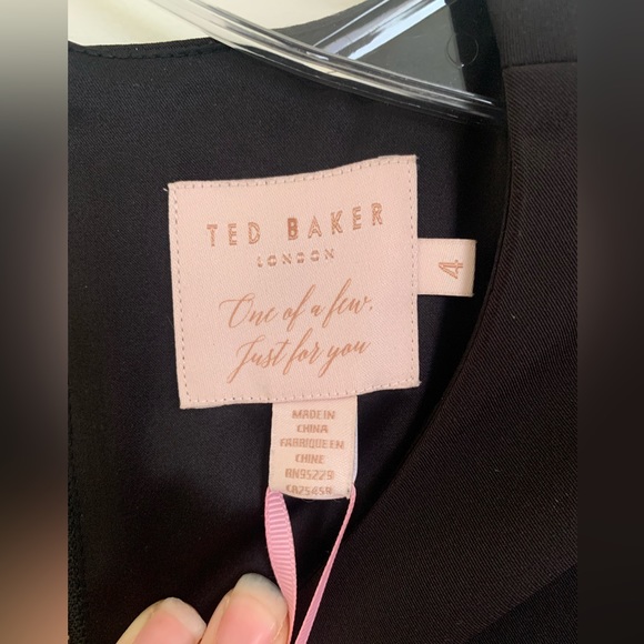 Ted Baker Skater Dress with Velvet Trim and Side Bow Detail NWT - Picture 2 of 8